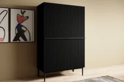 Bogart Komody*NICOLE KREDENS 100 2D2SZ - czarny mat / czarny stelaż