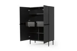 Bogart Komody*NICOLE KREDENS 100 2D2SZ - czarny mat / czarny stelaż