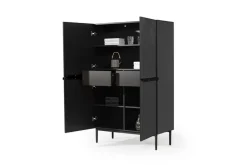 Bogart Komody*NICOLE KREDENS 100 2D2SZ - czarny mat / czarny stelaż