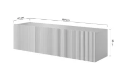 Bogart Szafki Rtv*NICOLE RTV 150 2K1SZ - czarny mat / wisząca