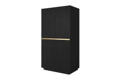 Bogart Szafy*NICOLE SZAFA 100 2DP2SZ - czarny mat / złote uchwyty / cokół