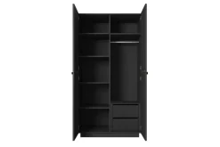 Bogart Szafy*NICOLE SZAFA 100 2DP2SZ - czarny mat / złote uchwyty / cokół