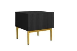 Bogart Szafki I Regały*NICOLE SZAFKA NOCNA 46 1SZ (2 szt.) - czarny mat / złoty stelaż