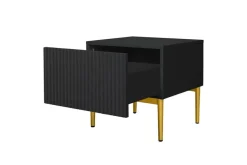 Bogart Szafki I Regały*NICOLE SZAFKA NOCNA 46 1SZ (2 szt.) - czarny mat / złoty stelaż