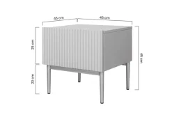 Bogart Szafki I Regały*NICOLE SZAFKA NOCNA 46 1SZ (2 szt.) - czarny mat / złoty stelaż