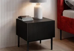 Bogart Szafki I Regały*NICOLE SZAFKA NOCNA 46 1SZ (2 szt.) - czarny mat / czarny stelaż