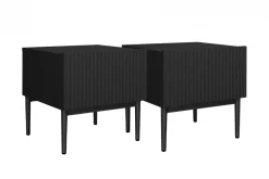 Bogart Szafki I Regały*NICOLE SZAFKA NOCNA 46 1SZ (2 szt.) - czarny mat / czarny stelaż