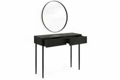 Bogart Toaletki I Konsole*NICOLE TOALETKA 100 2SZ - czarny mat / czarny stelaż + NICOLE LUSTRO 80 - czarny