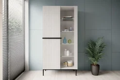 Bogart Witryny*NICOLE WITRYNA 100 2D - biały mat / czarny stelaż