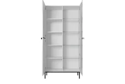 Bogart Witryny*NICOLE WITRYNA 100 2D - biały mat / czarny stelaż