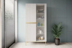 Bogart Witryny*NICOLE WITRYNA 100 2D - biały mat / złoty stelaż