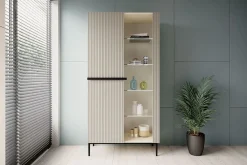 Bogart Witryny*NICOLE WITRYNA 100 2D - cashmere / czarny stelaż