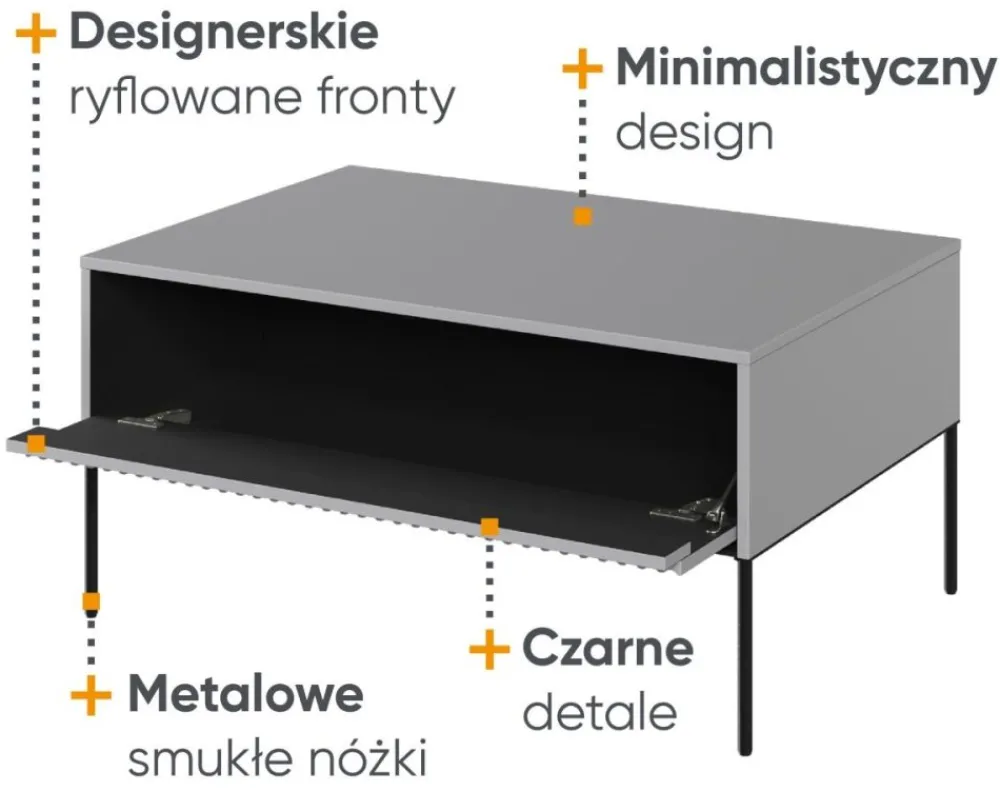 Lenart Ławy I Stoliki Do Salonu|Stoliki Kawowe I Ławy*Niski stolik loftowy Trend TR-09 szary
