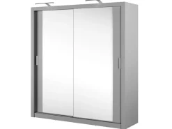 Lenart Szafy Do Przedpokoju|Szafy Do Pokoju Młodzieżowego*Nowoczesna szafa z lustrami Idea ID-16S szara