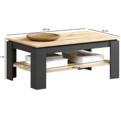 Mebelbos Stoliki Kawowe I Ławy*Nowoczesny stolik kawowy w kolorze grafit/dąb evok Esteban