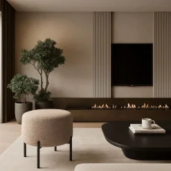 Hauss Pufy Do Przedpokoju|Pufy Do Pokoju Młodzieżowego*Okrągła pufa do toaletki brązowa Delice I Sole 05