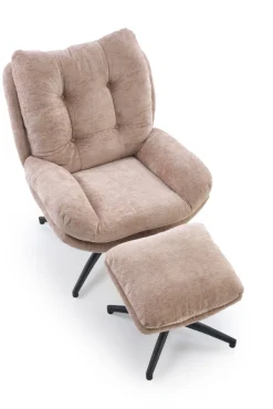 Halmar Fotele*PESTO fotel z podnóżkiem / funkcja kołyski, beżowy1 sztuka