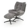 Halmar Fotele*PESTO fotel z podnóżkiem / funkcja kołyski, popielaty1 sztuka