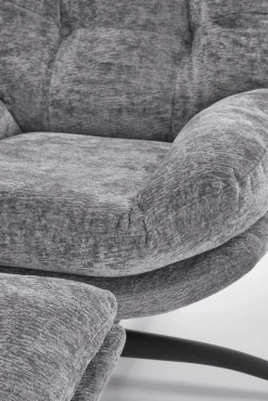 Halmar Fotele*PESTO fotel z podnóżkiem / funkcja kołyski, popielaty1 sztuka