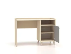 ML Meble Biurka*Piaskowe biurko Mevel 07 z szarym frontem
