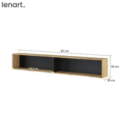 Lenart Tapczany|Półki Wiszące Do Półkotapczanu*PÓŁKA WISZĄCA BC-30 DO PÓŁKOTAPCZANU CZARNY / DĄB ARTISAN BED CONCEPT