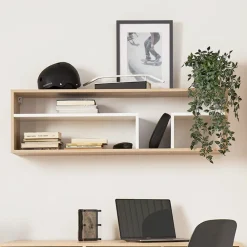 Dzieci Meblar Półki Do Pokoju Młodzieżowego|Półki Do Pokoju Dziecięcego*Półka wisząca do pokoju 105 cm PIXEL PX12 biały,szary,dąb biszkoptowy