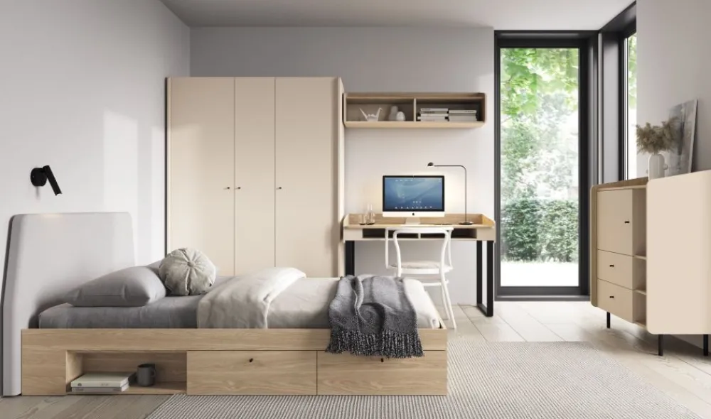 Meblar Półki Do Przedpokoju|Półki Do Pokoju Młodzieżowego*Półka wisząca do pokoju 125 cm Alessio AE11 beż piaskowy