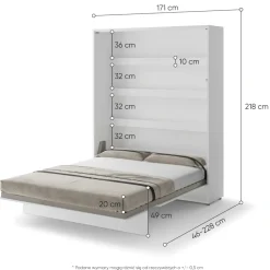 Lenart Tapczany|Półkotapczany Pionowe*PÓŁKOTAPCZAN PIONOWY BIAŁY POŁYSK BC-12 BED CONCEPT