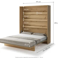 Lenart Tapczany|Półkotapczany Pionowe*PÓŁKOTAPCZAN PIONOWY DĄB ARTISAN BC-13 BED CONCEPT