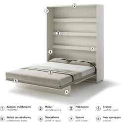 Lenart Tapczany|Półkotapczany Pionowe*PÓŁKOTAPCZAN PIONOWY DĄB KASZMIR BC-12 BED CONCEPT