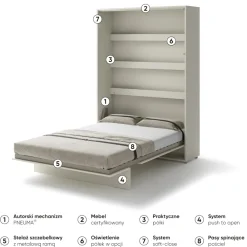 Lenart Tapczany|Półkotapczany Pionowe*PÓŁKOTAPCZAN PIONOWY KASZMIR BC-01 BED CONCEPT