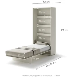 Lenart Tapczany|Półkotapczany Pionowe*PÓŁKOTAPCZAN PIONOWY KASZMIR BC-03 BED CONCEPT