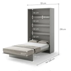 Lenart Tapczany|Półkotapczany Pionowe*PÓŁKOTAPCZAN PIONOWY SZARY BC-02 BED CONCEPT