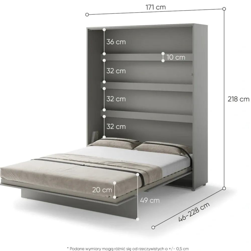 Lenart Tapczany|Półkotapczany Pionowe*PÓŁKOTAPCZAN PIONOWY SZARY BC-12 BED CONCEPT