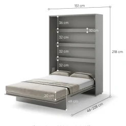 Lenart Tapczany|Półkotapczany Pionowe*PÓŁKOTAPCZAN PIONOWY SZARY BC-01 BED CONCEPT