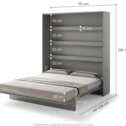 Lenart Tapczany|Półkotapczany Pionowe*PÓŁKOTAPCZAN PIONOWY SZARY BC-13 BED CONCEPT
