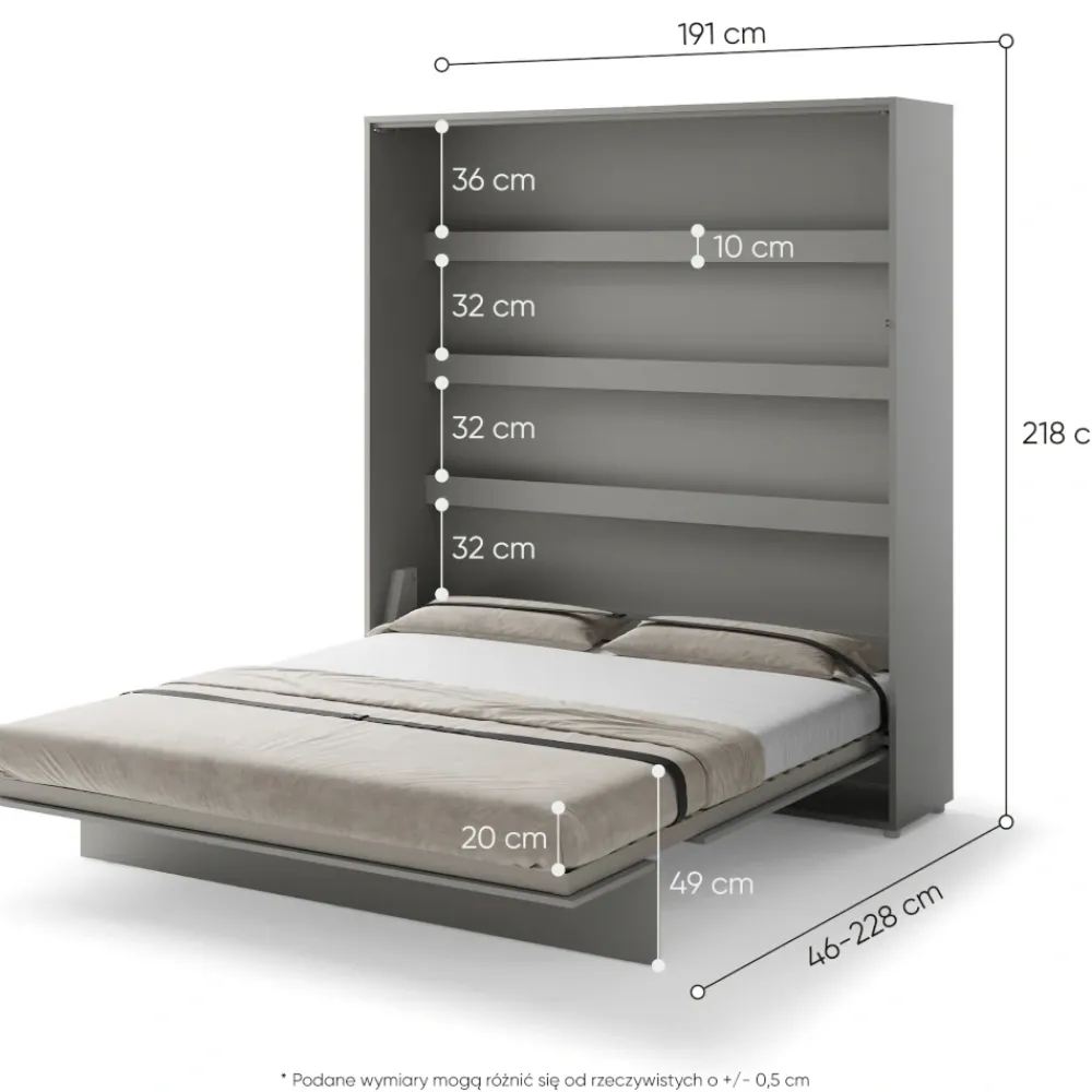 Lenart Tapczany|Półkotapczany Pionowe*PÓŁKOTAPCZAN PIONOWY SZARY BC-13 BED CONCEPT