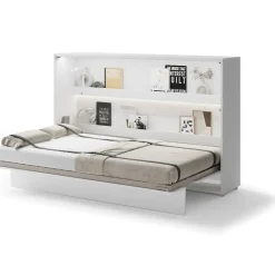 Lenart Tapczany|Półkotapczany Poziome*PÓŁKOTAPCZAN POZIOMY BIAŁY POŁYSK BC-05 BED CONCEPT