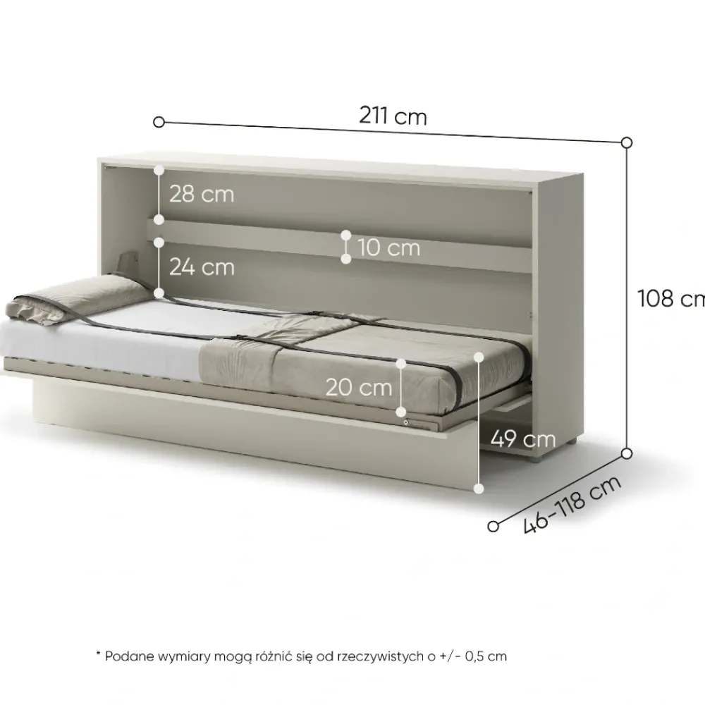 Lenart Tapczany|Półkotapczany Poziome*PÓŁKOTAPCZAN POZIOMY KASZMIR BC-06 BED CONCEPT
