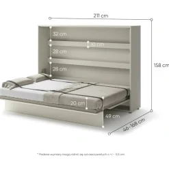 Lenart Tapczany|Półkotapczany Poziome*PÓŁKOTAPCZAN POZIOMY KASZMIR BC-04 BED CONCEPT