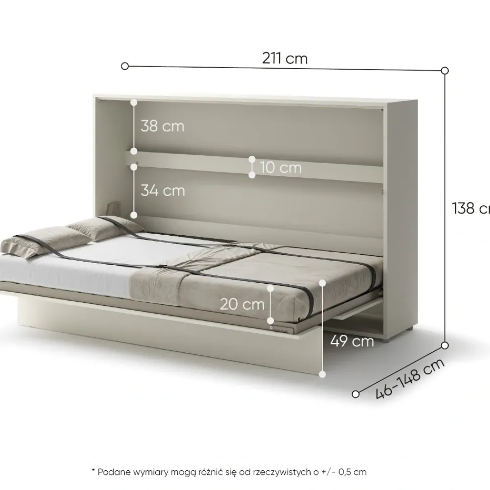 Lenart Tapczany|Półkotapczany Poziome*PÓŁKOTAPCZAN POZIOMY KASZMIR BC-05 BED CONCEPT