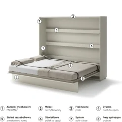 Lenart Tapczany|Półkotapczany Poziome*PÓŁKOTAPCZAN POZIOMY KASZMIR BC-14 BED CONCEPT