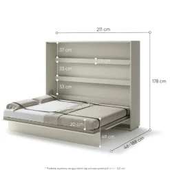 Lenart Tapczany|Półkotapczany Poziome*PÓŁKOTAPCZAN POZIOMY KASZMIR BC-14 BED CONCEPT