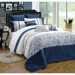 ArteHome Pościel*Pościel bawełniana Porto premium w biało-niebieskim kolorze 160x200 cm