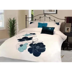 ArteHome Pościel*Pościel z mikrofibry Faro premium w biało-niebieskim kolorze 200x220 cm