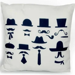 ArteHome Poduszki*Poduszka dekoracyjna biała z granatowym motywem 45x45