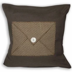 ArteHome Poduszki*Poduszka dekoracyjna brązowa ozdobiona naszywanym motywem 45x45