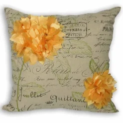 ArteHome Poduszki*Poduszka dekoracyjna żółte kwiaty 45x45