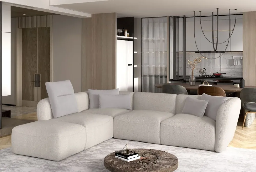 Wersal Narożniki Do Salonu|Narożniki*Prosty nowoczesny narożnik L beżowy Candelo Now or Never 03