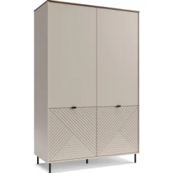 Mebelbos Szafy Do Przedpokoju|Szafy Do Pokoju Młodzieżowego*Przestronna szafa ryflowana EVO 4D kaszmir / dąb castello EO-11